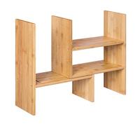 SONGMICS OFS45NL - Organizador de Escritorio Modular de 3 Formas, Almacenamiento de Escritorio Ajustable para Ahorrar Espacio, pequeña decoración de Biblioteca, para Oficina, Cocina y baño, bambú