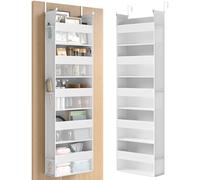 SONGMICS Organizador Colgante, Estante de Colgar, Organizadora de Puerta, Almacenamiento de Tela, Red de Nylon Transparente, Plegable, Ganchos de Metal, Bolsillos Laterales, Blanco Nube RDH007W01