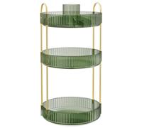 SONGMICS Organizador de Cosméticos Giratorio, Soporte de Maquillaje Redondo de 3 Niveles, Separable, para Baño, Dormitorio, Verde Pállido JKA011C01