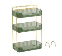 SONGMICS Organizador de Maquillaje, 2 Tipos de Accesorios, Organizador de Cuidado de la Piel de 3 Niveles, Rectangular, Personalizable, para Tocador, Regalo, Verde Pálido JKA013C01