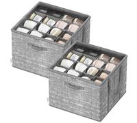 SONGMICS Organizador de Zapatos, Juego de 2, Cada uno para hasta 16 Pares, Caja para Guardar Zapatos, Asas, Tapa Transparente, para Armario Entrada Dormitorio, Gris Espadaña LSP602G01