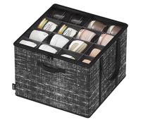 SONGMICS Organizador de Zapatos, para hasta 16 Pares, Caja para Guardar Zapatos, Asas, Tapa Transparente, para Armario Entrada Dormitorio, Negro Tinta LSP601B01