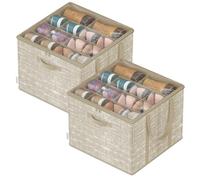 SONGMICS Organizador Zapatos, Asas, Tapa Transparente, Beige Arena | 2 Cajas para Guardar Zapatos, Para hasta 32 Pares, Beige Arena, Colección TINA LSP602LF01