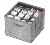 SONGMICS Organizador Zapatos, Asas, Tapa Transparente, Gris | Caja para Guardar Zapatos, Para hasta 16 Pares, Gris, Colección TINA LSP601G01