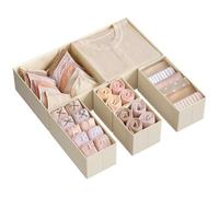 Songmics Organizadores de cajones plegables Beige Arena – Juego de 6