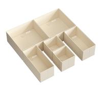 SONGMICS Organizador de Cajón, caja de almacenamiento para ropa interior, juego de 6, para calcetines, sujetadores, bragas, corbatas, bufandas, beige arena RDZ006Y01