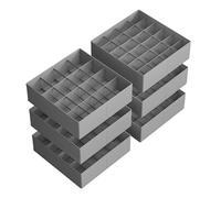 Juego de 4 Organizadores de Cajones 30 x 30 x 10 cm Gris Paloma