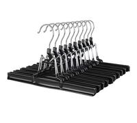 SONGMICS Paquete de 10 perchas para pantalones, perchas para faldas, gancho giratorio de 360 grados, color negro, CRI07B-10, 26 x 1,5 x 15,2 cm