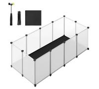 SONGMICS Parque para Mascotas con Suelo y Alfombra Impermeables y Extraíbles, Valla para Animales Pequeños, para Hámsteres, Conejos, Erizos, Cobayas, 125 x 63 x 42 cm, Blanco LPC009W01