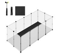 SONGMICS Parque para Mascotas con Suelo y Alfombra Impermeables y Extraíbles, Valla para Animales Pequeños, para Hámsteres, Conejos, Erizos, Cobayas, 145 x 73 x 57 cm, Blanco LPC013W01
