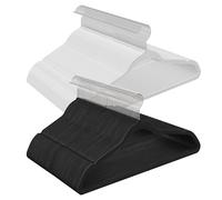 SONGMICS Percha de Terciopelo, Juego de 100, Antideslizantes, con Barra Corbata y Gancho Negro, 0,6 cm Espesor, Ahorra Espacio, 41,5 cm Largo, Abrigo Pantalón, Blanco, Negro y Plata CRF026B100