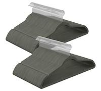 SONGMICS Percha de Terciopelo, Juego de 100, Antideslizantes, con Barra Corbata y Gancho Negro, 0,6 cm Espesor, Ahorra Espacio, 41,5 cm Largo, Abrigo Pantalón, Gris y Plata CRF026G100