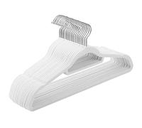 SONGMICS Percha de Terciopelo, Juego de 20, Antideslizantes, 42,7 cm Largo | Con Barra Corbata y Gancho Plateado, 0,6 cm Espesor, Ahorra Espacio, nube blanca, Colección BREANNA CRF020W01