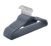 SONGMICS Percha de Terciopelo, Juego de 20, Antideslizantes, con Barra Corbata y Gancho Giratorio 360°, 0,6 cm Espesor, Ahorra Espacio, 43,5 cm Largo, para Abrigo Pantalón, Gris Claro CRF20VX