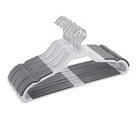 SONGMICS - Perchas con Tapa Plana (20 Unidades, con Gancho Giratorio de 360°, Bandas Antideslizantes, Muy Resistentes, para Chaquetas, Camisas, Abrigos, Tops con Tirantes, Gris CRP44G