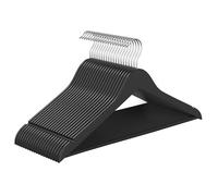 SONGMICS Perchas de Madera de Abedul, Ahorra Espacio, 20 Unidades | Perchas para Armario, 42,9 x 0,8 x 21 cm, Color negro, Colección CASON CRW040B01