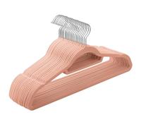SONGMICS Perchas de Terciopelo, Paquete de 20, Antideslizantes | 0,6 cm Espesor, 42,7 cm Ancho, Espacio Mínimo, Ganchos Giratorios de 360°, Rosa Coral, Colección BREANNA CRF20PK