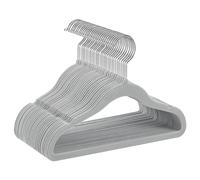 SONGMICS Perchas Infantiles, Juego de 30, Perchas de Terciopelo con Ganchos de Plata, Perchas Bebé Antideslizantes para Ropa del Armario, Abrigos para Bebés o Niños, Gris Paloma CRF027G30