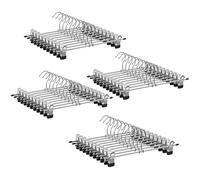 SONGMICS Perchas Metálicas para Pantalones, Juego de 40, Perchas con Pinzas, 31 cm de Largo, Perchas Antideslizantes para Ropa, Faldas, Calcetines, Gromado, Plata Metálico y Negro Tinta CRI003E40