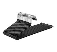 SONGMICS Perchas para Pantalones, Juego de 20, Perchas de Metal para Pantalones con Funda Antideslizante, 38 cm de Ancho, Ahorran Espacio, Negro CRI004-20