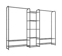 SONGMICS Perchero, Armario Abierto, Perchero con Estantes de Almacenamiento, Armario de Metal, Independiente, Negro Mate LGR463B01