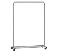SONGMICS Perchero Burro, Burro de Ropa con Ruedas, Perchero de Metal, Barra Colgante de 91 cm de Ancho, con Estante, 2 Ruedas Bloqueables, Barra Superior Soporta hasta 40 kg, Gris/Dorado/Blanco/Negro 