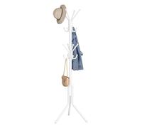 SONGMICS Perchero, Burro de Ropa de Metal, Perchero para Ropa, Bolsos y Sombreros, Altura 175 cm, con 16 Ganchos, para Recibidor, Salón y Dormitorio, Blanco Nube RCR081WC01