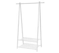 SONGMICS Perchero con Estante de 2 Niveles, Estructura Metálica | Para Zapatos y Cestas, Ahorra Espacio, para Dormitorio, Entrada, Oficina, Blanco Cremoso, Colección PATAYE HSR05W