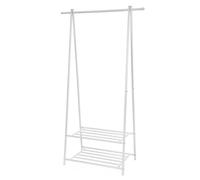 SONGMICS Perchero con Estante de 2 Niveles para Zapatos y Cestas, Estructura Metálica, Ahorra Espacio, Ideal para Dormitorio, Entrada, Oficina y Más, Blanco Cremoso/Negro Blanco Crema