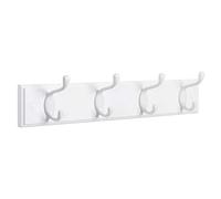 SONGMICS Perchero de Pared, 4 Ganchos Dobles de Metal, para Abrigos, Bolsos, Llaves, en la Entrada, Dormitorio, Salón, Premontado, Blanco Nube LHR23WT