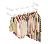 SONGMICS Perchero de Pared, Juego de 2, Industrial, 92 x 30 x 7 cm | Juego de 2 Percheros, Ahorro de Espacio, Fácil Montaje, para Espacios Reducidos, Blanco Mate, Colección DALSON HSR067W102