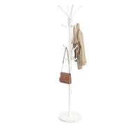 SONGMICS Perchero de Pie, Metálico con Base de Mármol, 16 Ganchos | Paragüero, Cabezal Giratorio, 30 x 30 x 173 cm, para Pasillo, Entrada, Oficina, Blanco Mate, Colección ALAN RCR090WC01
