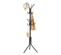 SONGMICS Perchero de Pie Moderno, Colgador Ropa de Acero con 16 Ganchos | Mueble Entrada Recibidor, 48 x 43 x 175 cm, Negro Tinta, Colección ALAN RCR081BH01