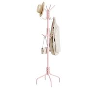 SONGMICS Perchero de Pie, Perchero de Metal con 12 Ganchos, 4 Patas, para Colgar Abrigos, Sombreros y Bolsos, para Entrada, Dormitorio, Oficina, Rosa Jalea RCR031R01