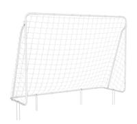 SONGMICS Portería de fútbol para niños, Red de fútbol, Montaje rápido, para jardín, Patio, Parque, Playa, Tubos de Hierro, Red de Polietileno, 215 x 76 x 150 cm, Color Blanco SZQ215W01