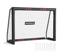 SONGMICS Portería de Fútbol, para Todas Las Edades, de Acero, Red de PE, para Exterior, Jardín, Playa, 60 x 180 x 120 cm, Revestida de Espuma, Negro SZQ180RZ02