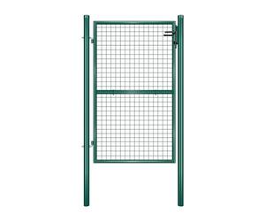 SONGMICS Puerta de Jardín de Acero Galvanizado, Puerta para Valla, con Cerradura, Manija y Llave, 106 x 150 cm (Largo x Alto), Verde GGD200G