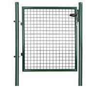 SONGMICS Puerta de Jardín de Acero Galvanizado, Valla con Cerradura | Puerta de 106 x 150 cm (Largo x Alto), Verde, Colección PATYA GGD150G