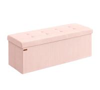 SONGMICS Puff Almacenaje, Baúl de Almacenaje Plegable, 110 x 38 x 38 cm | Taburete Reposapiés, Banco de Cama, Soporta hasta 300 kg, para Dormitorio, Entrada, Rosa Jalea, Colección MINOTA LSF604R01