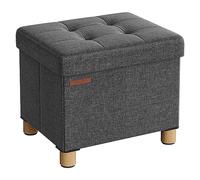 SONGMICS Puff Almacenaje, Baúl Plegable con Patas, 40 x 32 x 33,5 cm | Taburete Reposapiés, Soporta hasta 300 kg, para Sala de Estar, Dormitorio, Entrada, Gris Pizarra, Colección MELISA LSF012G11