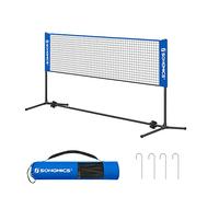 SONGMICS Red de Bádminton de 3 m, Red de Voleibol con Postes Ajustables en Altura, Red Portátil para Tenis Juvenil, Voleibol de Playa, para Jardín, Parque al Aire Libre, Azul SYQ300V1