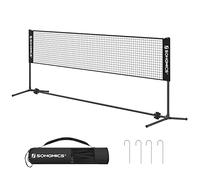 SONGMICS Red de bádminton de 4 m, Red de Voleibol, Altura Ajustable, portátil, para Tenis, Playa, Voleibol, jardín, Parque, Exterior, Color Negro SYQ400H