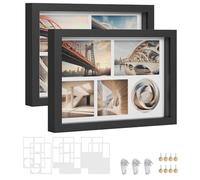 SONGMICS RPF019B02 - Marco de fotos (2 unidades, tamaño A4), color negro