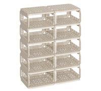 SONGMICS Scarpiera Salvaspazio Slim, 10 Scomparti, Scaffale Porta Scarpe, Aperto, Scarpiera Ingresso Corridoio Entrata Bagno, Beige Cappuccino LPC038K01