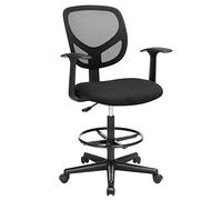 Sillón de Oficina Silla de Lona Taburete con reposapiés Silla para Oficina