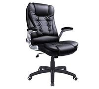 SONGMICS Silla de Oficina con Respaldo Alto, Reposacabezas y Asiento Gruesos, Reposabrazos Elevables, Silla Giratoria Ergonómica, Negro OBG51B