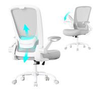 Silla de Oficina Giratoria Ergonómica Apoyabrazos Abatibles Gris Paloma