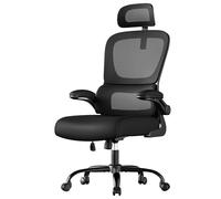 SONGMICS Silla de Oficina, Silla de Escritorio Ergonómica, Negro