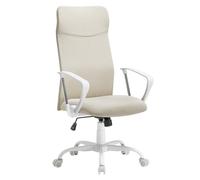 SONGMICS Silla de Oficina, Silla ergonómica, Asiento Giratorio, Asiento Acolchado, Regulable en Altura e inclinable, Capacidad de Carga 120 kg, Color Beige Cappuccino OBN034K01