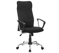 SONGMICS Silla de Oficina, Silla ergonómica, Asiento Giratorio | Asiento Acolchado, Regulable en Altura e inclinable, Capacidad de Carga 120 kg, Negro Tinta, Colección Kime OBN034B01